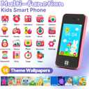 Kids Smart Phone, Christmas Birthday Gifts for Boys Girls Toddler Cell Phone Toys with Dual Camera Music Player Mini Educational Learning Games Fake Phone for 4-8 Year Old with 16G SD Card (Pink)