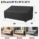 MR. COVER 3-Seater Outdoor Couch Cover Waterproof, 80 Inch Patio Furniture Cover for Sofa, Heavy Duty Polyester & Double-Stitched Seams, Classic Black