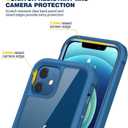 Diaclara Designed for iPhone 12 Mini Case, Full Body Rugged with Built-in Touch Sensitive Anti-Scratch Screen Protector, Soft TPU Bumper Case for iPhone 12 Mini 5.4" (Blue and Clear)