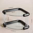 Corner Bathroom Counter Organizer, Perfume Skincare Organizers and Storage Countertop, Makeup Shelf for Vanity Dresser, Tiered Counter Top Skin Care Holder, 2 Tier, Black