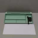 Glass Desktop Whiteboard, Dry Erase Board with Marker Holder, Computer Monitor Message Board and Desk Organizer for Home, Office and School Supplies (Mint Green)