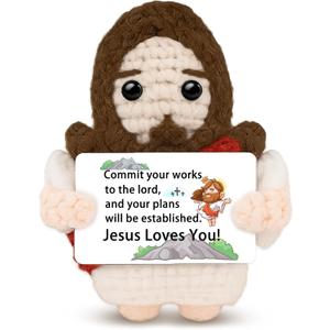 Jesus Plush Christian Desk Decor Christian Gifts For Women Mini Jesuss Figures spiritual Gifts For women Men Faith Religious Baptism Catholic Gift For Her Jesus Loves You Emotional Support Nuggets