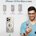 Compatible with iPhone 15 Pro Max Case Clear, Built-in Screen Protector, with Camera Lens Protector, [Compatible with MagSafe] Full Body Phone Case, Protective Cover for 15ProMax 6.7" (Clear)