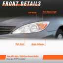 Headlight Assembly for 2002 2003 2004 Toyota Camry Le/Xle Sedan 4-Door Driver Hybrid Headlamp& Passenger Side(Chrome Housing with Amber Reflector)