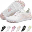 Barefoot Shoes for Women & Men, Grounded Walking Hiking Barefoot Shoes, Wide Toe Box Non-Slip Water Athletic Footwear, Comfortable Vitality Barefoot Footwear, Trail Running Sneakers Unisex (White) 10 Wide Women/8.5 Wide Men
