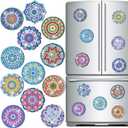 Zonon 12 Pcs Refrigerator Diamond Painting Magnets Easy Diamond Art Painting Magnetic Stickers Kits Fridge Magnets for Adults DIY Home Decors(Classic Mandala)