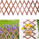 Expandable Garden Lattice Fence, Wooden Trellis for Climbing Outdoor Plants, Stretchable Panel Wall Trellis Vertical Rack Wood Frame Patio Decorative for Vine Ivy Rose (75" x 12" - 1 Pack)