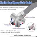 Brass Shower Arm Diverter Valve for Handheld Shower Head and Fixed Spray Head G1/2 3 Way Universal Bathroom System Component Replacement Part, Polished Chrome