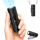 Mini Clip On Handheld Cooling Fan, 17000RPM 5 Speed Small Belt Fan with Ice Cooling Plate, Long Battery & LED Display, Portable Pocket Waist Fan for Travel Camping Hiking, Gifts for Men Women(Black)