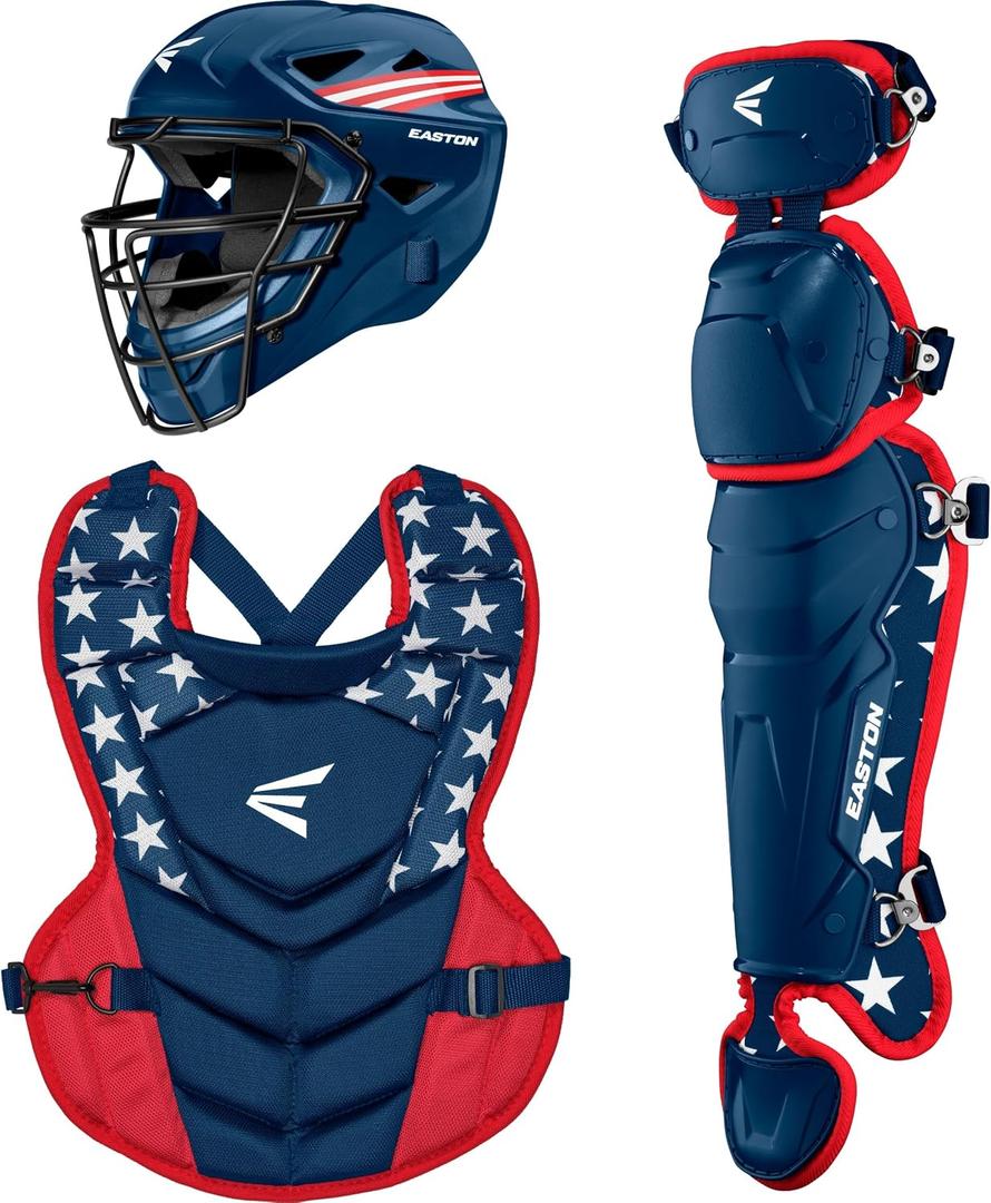 Easton | Black Magic 3.0 Youth Baseball Catcher Gear Set | Helmet, Chest Protector & Leg Guards | Multiple Sizes/Colors
