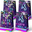 Outego 24 Roller Skating Goodie Bags for Glow Party Birthday, Skate Favor, Neon Party Supplies
