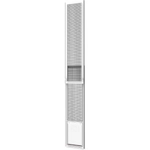 Patio Pet Door Screen Insert Panel for Sliding Doors, Fits Door Track Min Ht 61.02" to Max Ht 84.25", UV Resistant Mesh, Locking Magnetic Dog Door, Easy Install and Removal, Medium, White