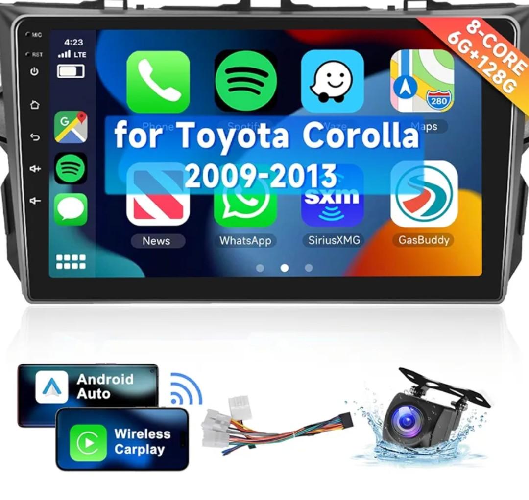8 CORE 6G+128G] for Toyota Corolla 2009-2013 Car Radio with Wireless Carplay/Android Auto, 9 Inch Android 13 IPS Touch Screen Car Stereo, Bluetooth, GPS Navi, WiFi, SWC, DSP + Backup Camera