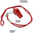 EMS XTRM Lifeguard Fanny Pack Red with Whistle Lanyard - Baywatch Style First Aid Hip Pack, Adjustable Strap, Cross Logo + Zipper Pouch, 10 Pack