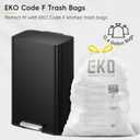 EKO Madison Matte Black Stainless Steel 13.2 Gal/50L Kitchen Step Trash Can or Recycling Bin, Removable Inner Liner, Soft Close Lid, Fingerprint Resistant Finish