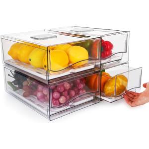 4Pack Fridge Organizer, Stackable Refrigerator Organizer Bins, 
Capacity	3.48 gallons