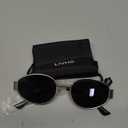 livho Retro Polarized Sunglasses - UV400 Protection, Oval Shape, Metal Frames - Matching Soft Case Inlcuded