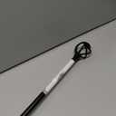 Cage 48 in. - 86 in. Adjustable Single Curtain Rod 5/8 in. Diameter in Black with Openwork Finials
