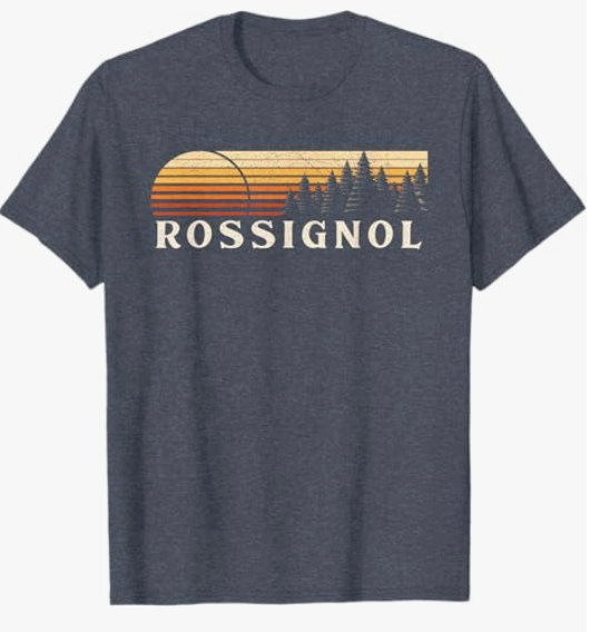 Rossignol, LA Vintage Evergreen Sunset Eighties Retro TShirt,  Heather Blue, M