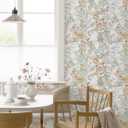 2 x Ismoon Vintage Floral Peel and Stick Wallpaper White and Pink Contact Paper Boho Wall Paper Pink Flower Removable Self Adhesive Vinyl Wallpaper for Cabinets Shelves Bedroom Wall Decor 17.3x78.7in