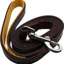 Leather Dog Leash - Great for Training - All Leather Lead- Dog Walking for Life (Brown)