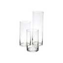 Cylinder Glass Vase (Set of 3, Clear)