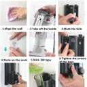 2-Chamber Soap Dispensers Wall Mount,400ml Bathroom Shower Dispenser,Press Manually Lotion Shower Soap Dispenser Use for Home,Bath,Kitchen,Hotels,Apartment,Restaurants(Black)