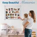Collage Picture Frame for Nursery,Photo Display Board for Kids,Hanging Pictures Frames with Clips for Kid Graduation Birthday Party,Children Room Wall Decor,Upgraded,Easy To Assemble,(Gray White), Wall Mount
