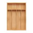 BEKVEM Bamboo Silverware Organizer, Kitchen Drawer Organizer, Utensil Holder, Cutlery Tray & Spoon Flatware Storage with Grooved Drawer Dividers (9.5''W x 13.5''D)