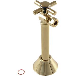 Kingston Brass CC83202DX Concord 1/2" Sweat x 3/8" O.D. Comp, Angle Shut Off Valve with 5" Extension, Polished Brass