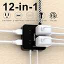 Surge Protector Power Strip - CHCORE 5Ft Braided Extension Cord with 8 Outlets with 4 USB (2 USB C) Charging Ports, Flat Plug Multi Plug Outlet Extender Charging Station for Home Office, ETL, Black
