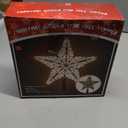 JOIEDOMI 9 inch Silver PVC Star Christmas Tree Topper, with 10 Warm White Light Glitter Swirl Battery Powered Indoor Decorations for Home Holiday Xmas Party