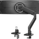 monTEK Single Monitor Arm for Max 45 Inch Ultrawide Screens Adjustable Monitor Desk Mount Holds 35 Lbs Cable Management with Clamp/Grommet Desk Mount, VESA 75/100mm, MA1007BK (Black)