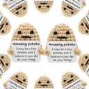 12Pcs Handmade Bulk Gifts for Coworkers Women Positive Crochet Potato Set Decor Teacher Employee Staff Appreciation Inspirational Knitted Gift for Kids Adults (12PCS Potato)