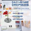 DA31-00146E DREP5020LB Refrigerator Evaporator Fan Motor Fit for Samsung Fridge Freezer, Replaces DA31-00146G 1486536 AP4136569 PS2495833 PS4138376, with Cable Connecting Wire, BLDC 12V