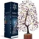 Amethyst Crystal Tree of Life 10-12 Inch with 2 Chakra Pendants  Healing Gemstone Bonsai Money Tree for Positive Energy, Feng Shui & Reiki, Spiritual Home Decor & Gifts for Women