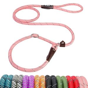 Fida Durable Slip Leads for Dogs, 6 FT x 1/2" Heavy Duty Dog Loop Leashes, Comfortable Strong Rope Slip Leash for Small Dogs and Puppies, No Pull Pet Training Lead with Highly Reflective(1/2", Pink)