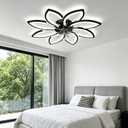 35" Ceiling Fans with Lights and Remote, Low Profile Flush Mount, 35.4"L x 35.4" W x 5.5" H