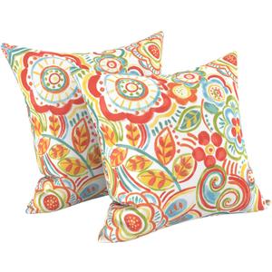 LVTXIII 2 Pack Outdoor Throw Pillow Covers for Patio Furniture, 16x16 Inch Square Pillow Case, Water-Repellent Cushion Covers for Garden, Porch, Sofa, Flower Multi