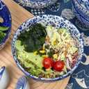 Japanese Ceramic Bowls Set of 6, 28 Oz Large Asian Porcalain Ramen Soup Salad Cereal Noodle Bowl with 6 Spoons, Deep Bowl for Kitchen Decor and Housewarming Gift, Dishwasher & Microwave Safe