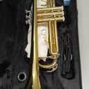 Bb Standard Trumpet Set for Beginner or Advanced Student, Brass Student Trumpet Instrument with Hard Case, Cleaning Kit, 7C Mouthpiece and Gloves (Gold)