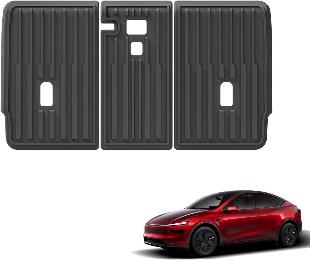 Backrest Mats for New 2025 Tesla Model Y Juniper 5-Seats All Weather TPE Rear Back Seat Covers Accessories Interior Black, Pack of 2 