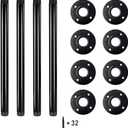 GeilSpace 16" Industrial Pipe Table Legs, Metal Pipes and Flanges for Custom Vintage Tables and Furniture, Rustic DIY Desk Legs, Shelf Support, Set of 4 (1" 16", Black)