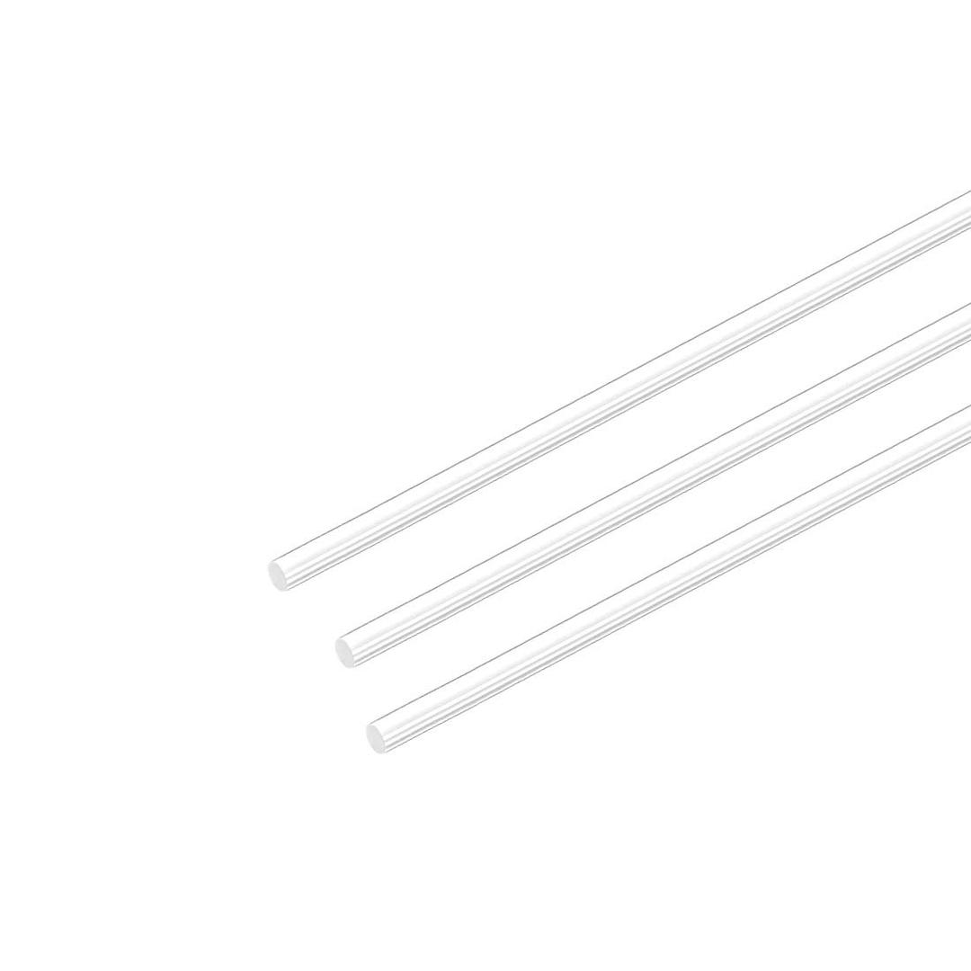 uxcell Acrylic Round Rod, 1/ 8 inch Dia 20 inch Length, Transparent Clear Plastic Round Rod, Solid PMMA Bar 3pcs