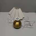 Gold Small Bedside Table Lamp for Bedroom, Brass Gold Bedroom Lamps for Nightstand, Cute Mini Table Lamps for Small Spaces with Scalloped Shade for Kitchen Counter, Bookshelf, Living Room, Kids Dorm (On/Off Switch)