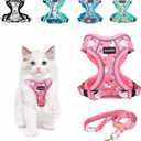 Halypet Cat Harness and Leash Set[MAX Safety 4th-Gen] Cute Escape Proof Vest Harness for Girl&Boy Cat Walking, Comfortable Adjustable Leash and Reflective Strips for Outdoor Kitten, XS Pink Unicorn