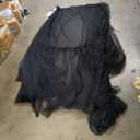 Sliding Garage Door Screen with Track Closure - Retractable Privacy Curtain Keep Annoying Animals Out Easy Install Heavy Duty Fiberglass Mesh Net for Opening Garage Patio (Black, 16 ft x 7 ft)