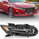 Huray Right Headlight for Honda Accord 2018 2019 2020 [OE:33100-TVA-A01] Front Head Lamp Replacement Passenger Side