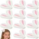 Toddmomy 20Pcs Mini Fabric Bunny Ears for Crafts, 2-Inch Rabbit Ear Embellishments for DIY Easter Headbands, Dollhouse Accessories & Party Favors, Pink & White