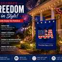 USA Patriotic Garden Flag 12x18 Double Sided, American Flag Eagle Yard Flag, Freedom Since 1776 Outdoor Decor, Independence Day Fourth of July Decorations